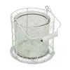 Homezia 5.25 White And Clear Wire Basket And Glass Jar