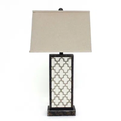 Homezia 5.25 X 8 X 30 Bronze Rock Floral Base - Table Lamp In Brown