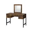 Homezia 53" Rustic Oak & Black Finish Dresser Mirror