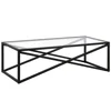 Homezia 54" Black Glass And Steel Coffee Table