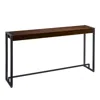 Homezia 54" Dark Brown And Metal Sled Console Table
