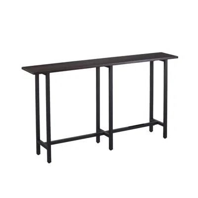 Homezia 54" Espresso And Black Frame Console Table