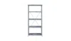Homezia 54" Gray And Silver Metal Four Tier Etagere Bookcase