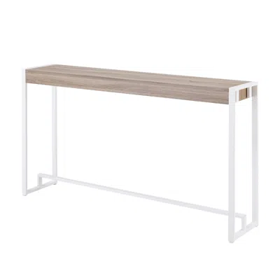 Homezia 54" Gray Brown And White Sled Console Table