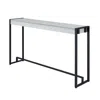 Homezia 54" White And Black Distressed Sled Console Table