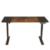 Homezia 55" Adjustable Brown And Black And Black Standing Desk