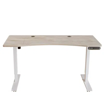 Homezia 55" Adjustable White Computer Desk In Neutral