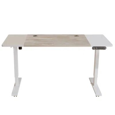 Homezia 55" Adjustable White Standing Desk In Neutral