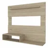 Homezia 55" Light Pine Manufactured Wood Open Shelving Entertainment Center