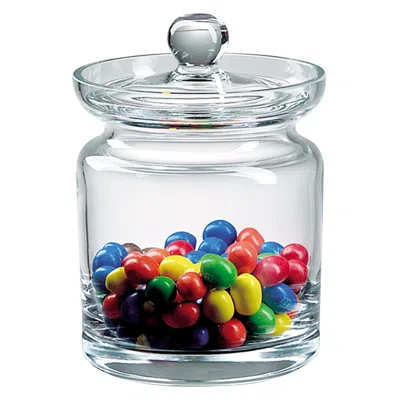 Homezia 55 Mouth Blown Crystal Lead Free Biscuit Or Candy Jar In Multi
