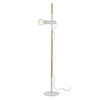 Homezia 55" Natural Reading Floor Lamp In Brown