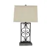 Homezia 5.5 X 9.25 X 28.75 Gray Industrial With Stacked Metal Pedestal - Table Lamp