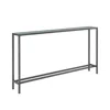 Homezia 56" Black And Metal Mirrored Glass Console Table