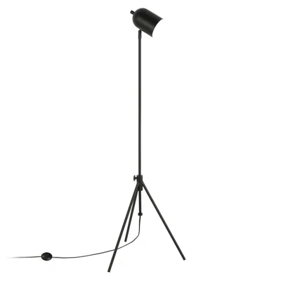 Homezia 56" Black Tripod Floor Lamp With Black Dome Shade