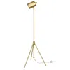 Homezia 56" Brass Tripod Floor Lamp With Brass Dome Shade