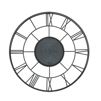 Homezia 56" Circle Copper Metal And Glass Analog Exposed Gear Wall Clock In Black