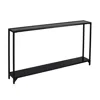 Homezia 56" Clear And Black Glass Floor Shelf Console Table With Storage