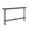 Homezia 56" Espresso And Black Console Table