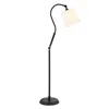 Homezia 57" Black Arched Floor Lamp With White Frosted Glass Drum Shade