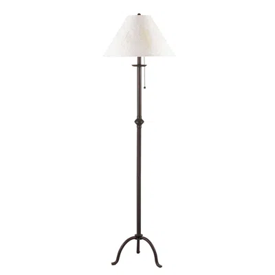 Homezia 57" Black Traditional Shaped Floor Lamp With White Empire Shade