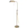 Homezia 57" Brass Adjustable Traditional Shaped Floor Lamp With Bronze Square Shade
