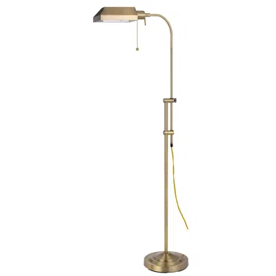 Homezia 57" Brass Adjustable Traditional Shaped Floor Lamp With Bronze Square Shade In Gold