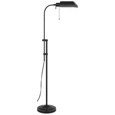 Homezia 57" Bronze Adjustable Traditional Shaped Floor Lamp With Bronze Square Shade In Animal Print