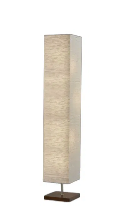 Homezia 57" Two Light Column Floor Lamp With White Rectangular Shade In Neutral