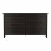 Homezia 58" Black Six Drawer Double Dresser