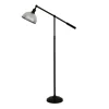 Homezia 58" Black Swing Arm Floor Lamp With Clear Transparent Glass Dome Shade