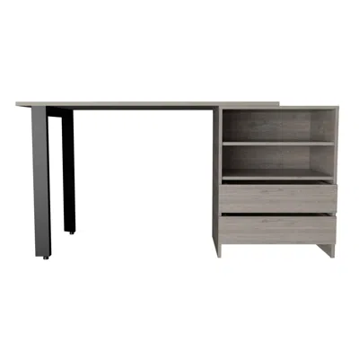 Homezia 58" Light Gray Computer Desk