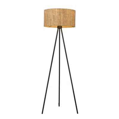 Homezia 58" Matte Black Tripod Floor Lamp With Shade