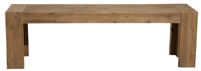 Homezia 58" Natural Distressed Solid Wood Dining Bench