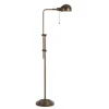 Homezia 58" Rusted Adjustable Traditional Shaped Floor Lamp With Rust Dome Shade