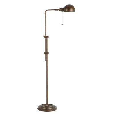 Homezia 58" Rusted Adjustable Traditional Shaped Floor Lamp With Rust Dome Shade In Brown