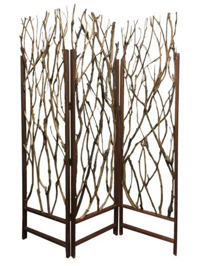 Homezia 58" X 70" Brown Wood Tree Screen