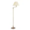 Homezia 59" Bronze Swing Arm Floor Lamp With Beige Empire Shade