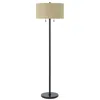 Homezia 59" Bronze Two Light Traditional Shaped Floor Lamp With Brown Rectangular Shade