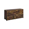 Homezia 59" Brown And Black Six Drawer Double Dresser