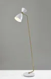 Homezia 59" White Task Floor Lamp With White Cone Shade