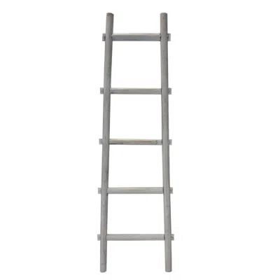 Homezia 59" X 18" X 2" Grey Decorative Ladder Shelve