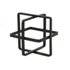 Homezia 6" Black Metal Abstract Cube Sculpture