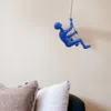 Homezia 6" Blue Unique Climbing Man With Rope Wall Art