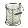 Homezia 6" Brown And Clear Wire Basket And Glass Jar