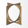 Homezia 6" Burnished Gold Metal Circle Square Sculpture