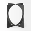 Homezia 6" Charcoal Gray Metal Circle Square Sculpture