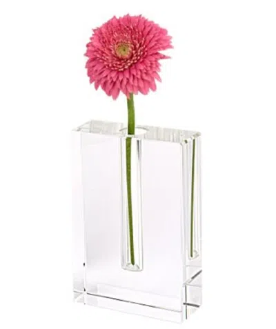 Homezia 6" Clear Crystal Glass Square Table Vase