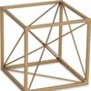 Homezia 6" Gold Metal Cube Sculpture
