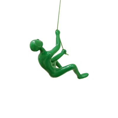 Homezia 6" Green Unique Climbing Man With Rope Wall Art