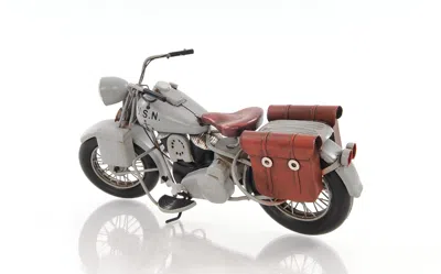 Homezia 6" Grey Metal Hand Painted Decorative Motorcycle